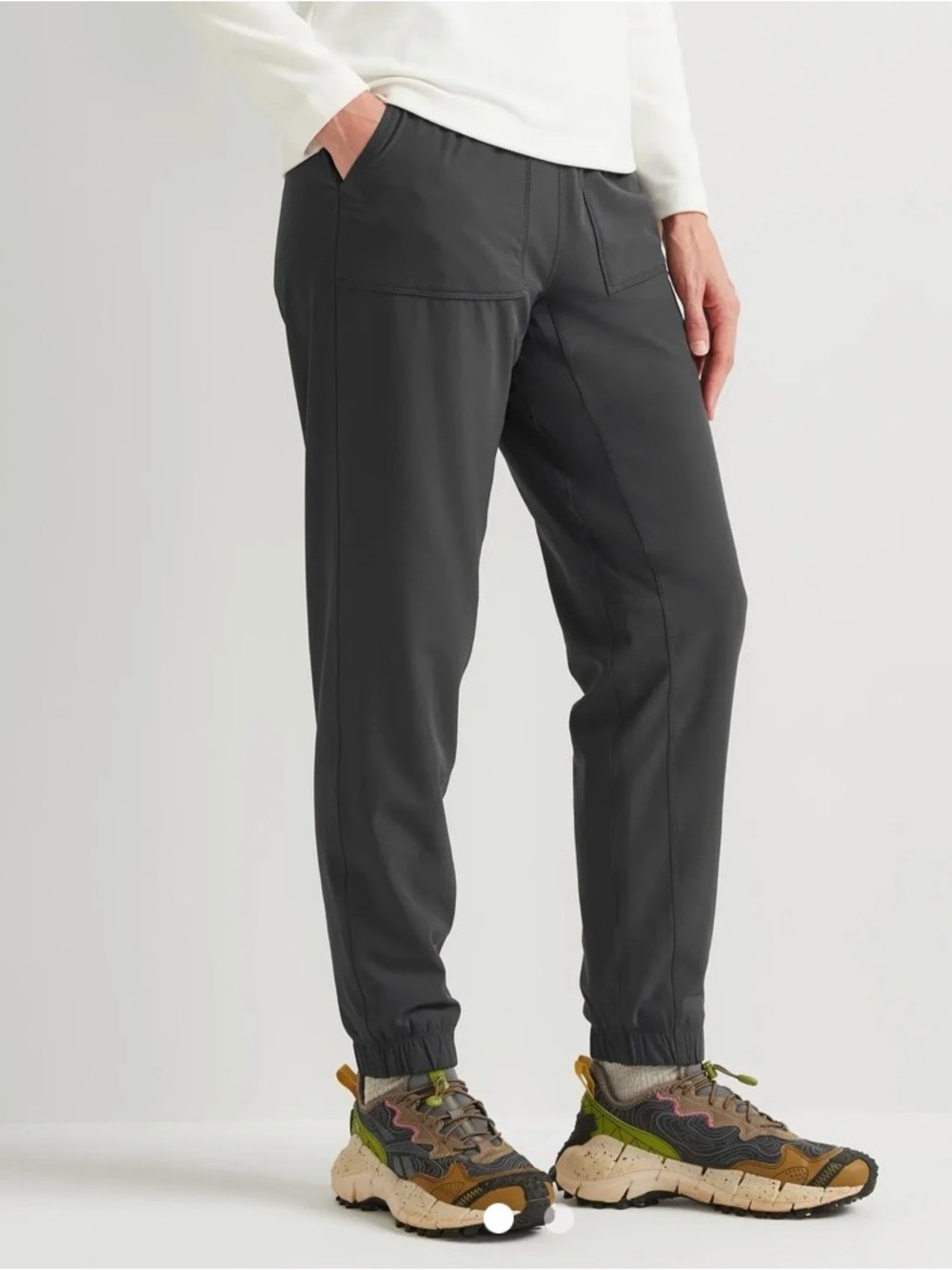 Eddie Bauer Women's Fleece-Lined Pull-On Hiking Pants Joggers  NWT Carbon